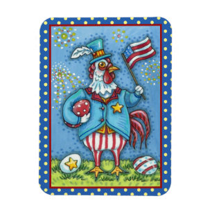 4. JULI ROOSTER, FEINDLICHE PATRIOTISCHE KÜCHE MAGNET