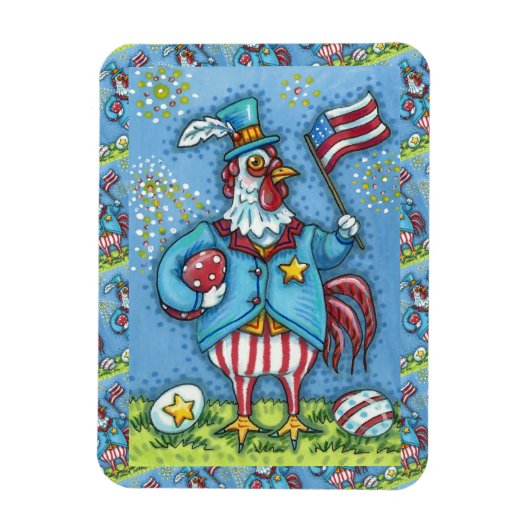 4. JULI ROOSTER, FEINDLICHE PATRIOTISCHE KÜCHE MAGNET (Vertikal)