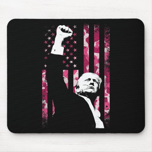 4. Juli Rosa Camo Tarnmuster Us Flagge Faust Kampf Mousepad (Vorne)