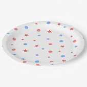 4. Juli Rot-Blau-Weißes Party-Papier-Teller Pappteller (Schrägansicht)