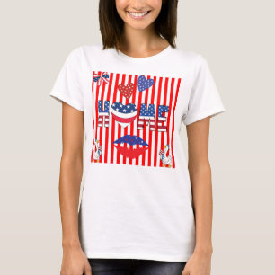4. Juli rot gestreiftes T-Shirt