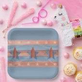 4. Juli rot und blau mit Sternen Pappteller (Party)