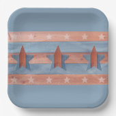 4. Juli rot und blau mit Sternen Pappteller (Vorderseite)