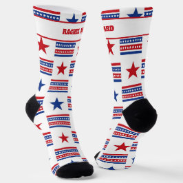 4. Juli Rot und Blau Socken