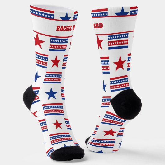 4. Juli Rot und Blau Socken (Gewinkelt)