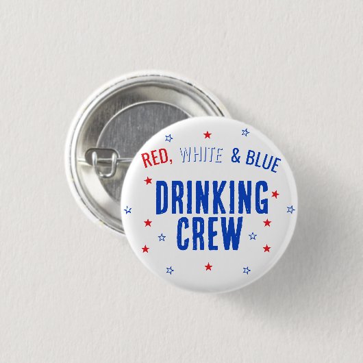 4. Juli Rot, Weiß & Blau mit Sternen Button (Vorne & Hinten)
