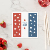 4. Juli Rot, Weiß & Blau mit Sternen Serviette (Beispiel)