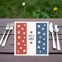 4. Juli Rot, Weiß & Blau mit Sternen