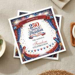 4. Juli Rot Weiß Blau Party Serviette