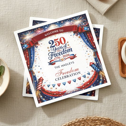 4. Juli Rot Weiß Blau Party Serviette