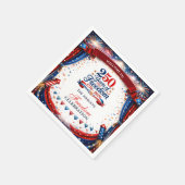 4. Juli Rot Weiß Blau Party Serviette (Ecke)