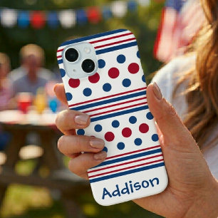 4. Juli Rot Weiß & Blau Patriotisch iPhone 15 Hülle