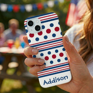 4. Juli Rot Weiß & Blau Patriotisch iPhone 15 Hülle