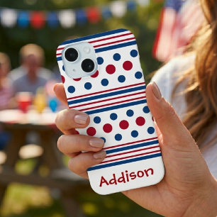 4. Juli Rot Weiß & Blau Patriotisch iPhone 15 Hülle