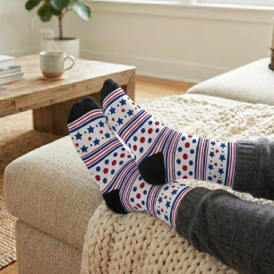 4. Juli Rot Weiß & Blau Patriotisch Socken