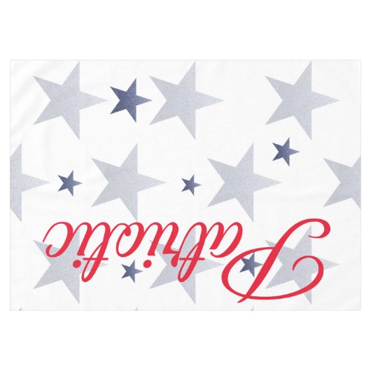 4. Juli, rot, weiß, blau Sterne patriotisch Tischdecke (Vorderseite (Horizontal))