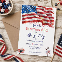4. Juli Rot Weiß Blau USA BBQ-Party