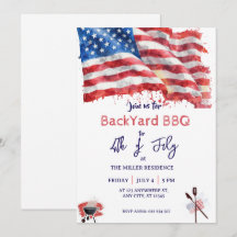 4. Juli Rot Weiß Blau USA BBQ-Party 