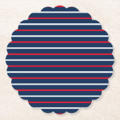 4. Juli Rot-Weiß-Blaue patriotische Streifen Untersetzer (Vorderseite)