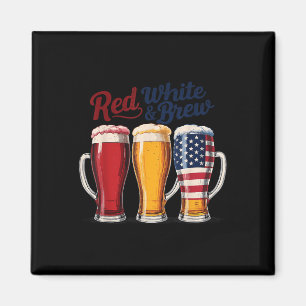 4. Juli Rot Weiß Und Bier Brauen Beer-Shirt Lustig Magnet