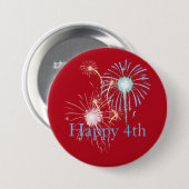 4. Juli Rot, Weiß und Blau-Feuerwerk Button (Vorne & Hinten)