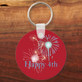 4. Juli rot, weiß und blau Feuerwerk Schlüsselanhänger (Vorderseite)