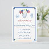 4. Juli rot-weiß und blau Hochzeitsunterkünfte Begleitkarte (Stehend Vorderseite)