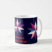 4. Juli Rot, Weiß und Blau Kaffeetasse (VorderseiteRechts)