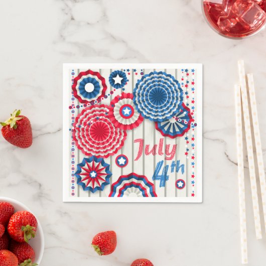 4. Juli rot weiß und blau Patriotisch | Urlaub Serviette (Beispiel)