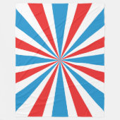 4. Juli Rot, Weiß und Blau Sunburst Fleecedecke (Vorderseite)