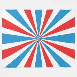 4. Juli Rot, Weiß und Blau Sunburst Fleecedecke