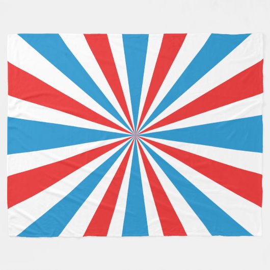 4. Juli Rot, Weiß und Blau Sunburst Fleecedecke (Vorderseite (Horizontal))