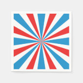4. Juli Rot, Weiß und Blau Sunburst Serviette (Vorderseite)