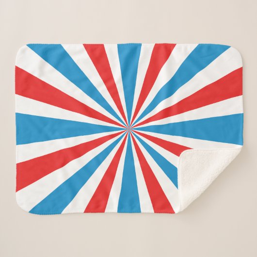 4. Juli Rot, Weiß und Blau Sunburst Sherpadecke (Vorderseite (Horizontal))