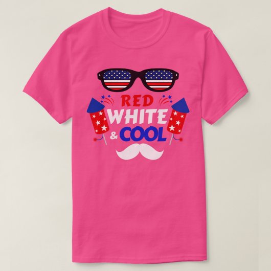 4. Juli rot weiß und Cool 33 T-Shirt (Design vorne)