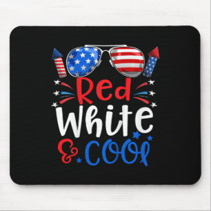 4. Juli Rot-Weiß und Coole Patriotische Jungen Kin Mousepad