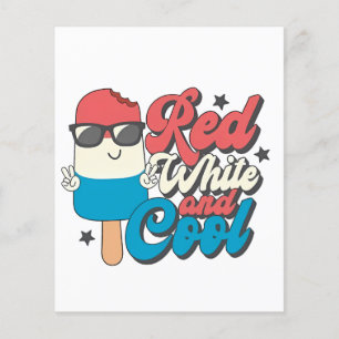 4. Juli Rot-Weiß und Coole Popsikel Flyer