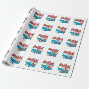 4. Juli Rot-Weiß und Coole Popsikel Geschenkpapier
