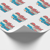 4. Juli Rot-Weiß und Coole Popsikel Geschenkpapier (Ecke)
