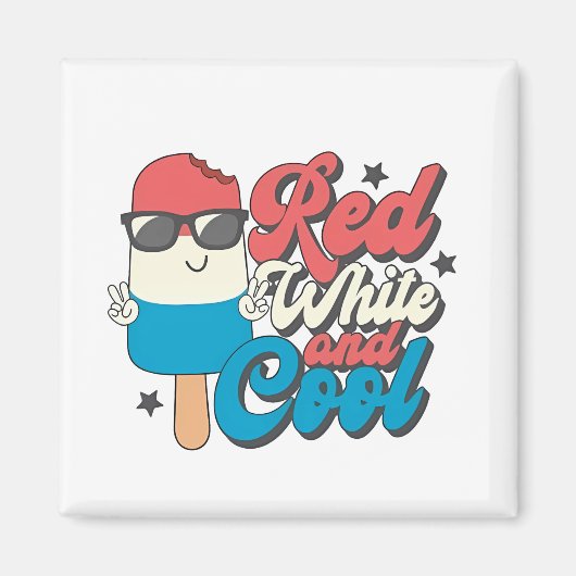 4. Juli Rot-Weiß und Coole Popsikel Magnet (Vorne)