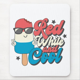 4. Juli Rot-Weiß und Coole Popsikel Mousepad