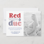 4. Juli Rot-Weiß-und Due-Picture-Schwangerschaft Ankündigung (Vorderseite)