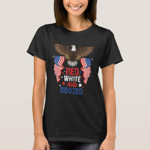 4. Juli rot weiß und mit amerikanischer Fla geboot T-Shirt