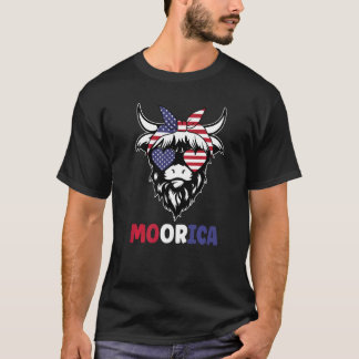 4. Juli Rot Weiß Und Moo Patriotische Kuh Bauer T-Shirt
