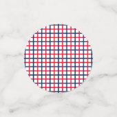 4. Juli rot-weiße Streifen Gitter patriotisch Konfetti (Klein Vorderseite)