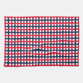 4. Juli rot-weißes patriotisches Quadrat Gitter Geschirrtuch (Horizontal)