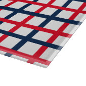 4. Juli rot-weißes patriotisches Quadrat Gitter Schneidebrett (Ecke)