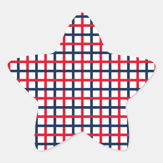 4. Juli rot-weißes patriotisches Quadrat Gitter Stern-Aufkleber (Vorderseite)