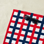 4. Juli rot-weißes patriotisches Quadrat Gitter Strandtuch (Beispiel)