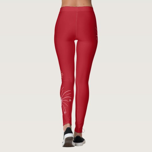 4. Juli, rote Feuerwerkskörper Leggings (Rückseite)